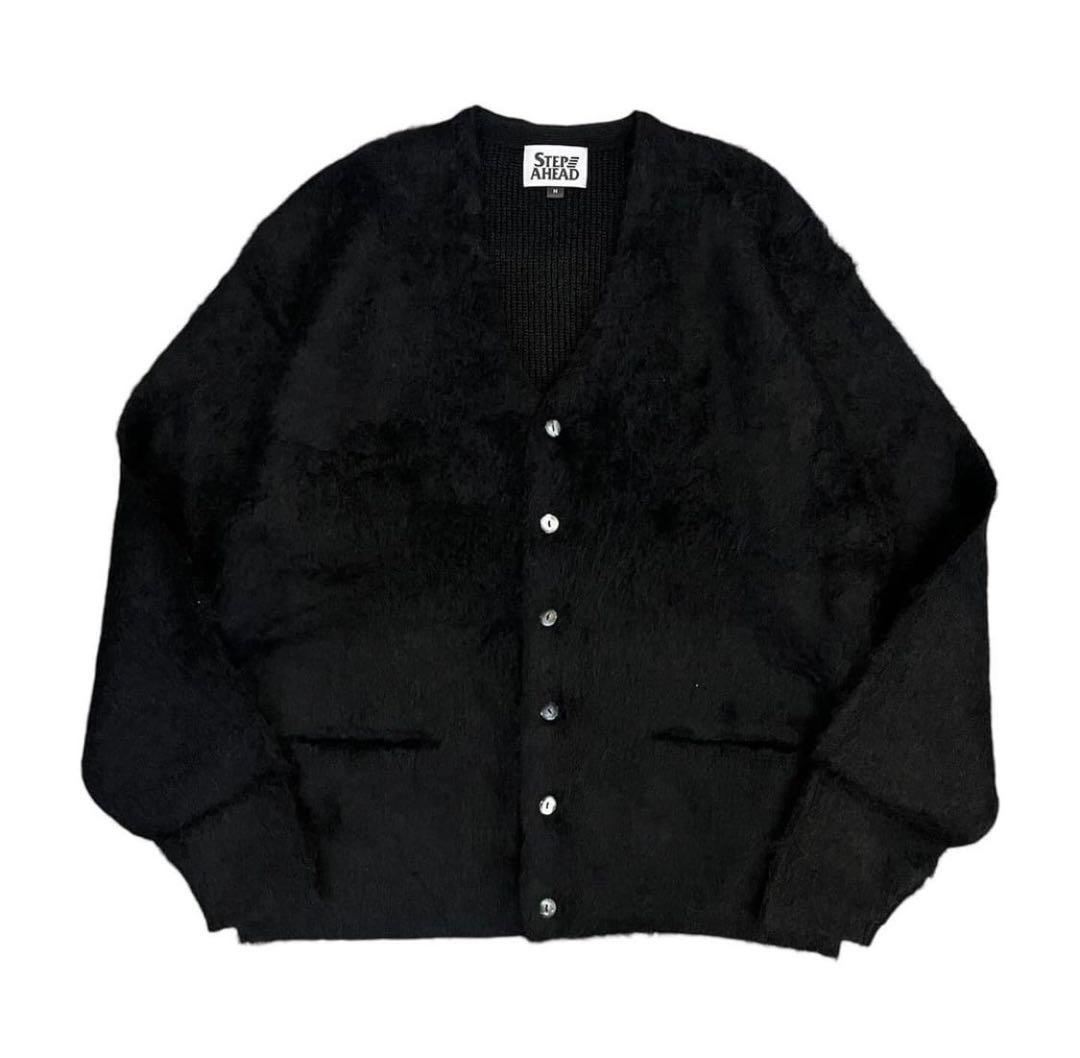 STEP AHEAD ブラック モヘアカーディガン