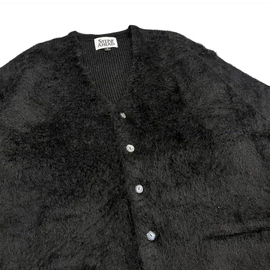 STEP AHEAD ブラック モヘアカーディガン