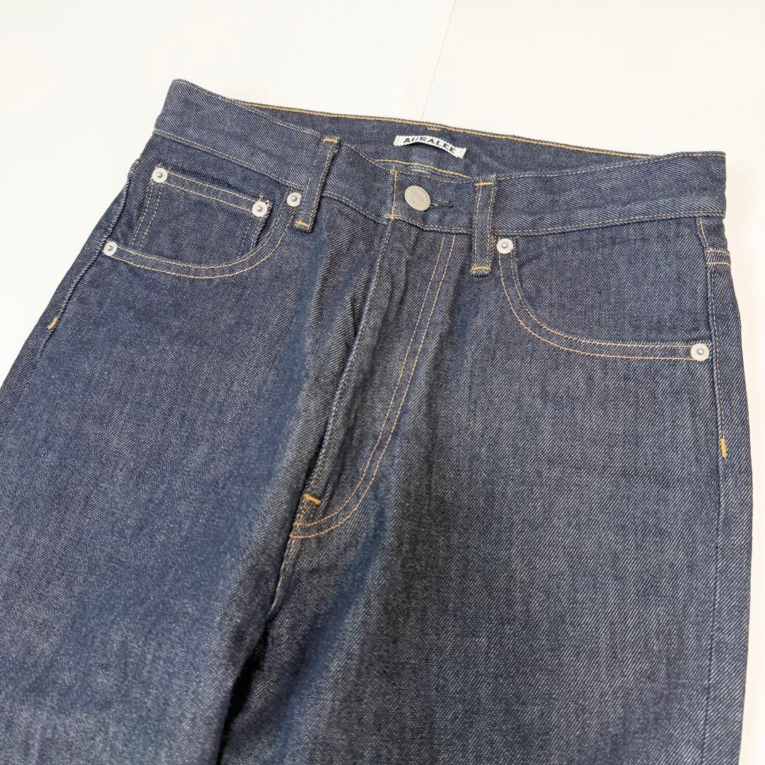 美品　オーラリー　HARD TWIST DENIM 5P PANTSデニムパンツ