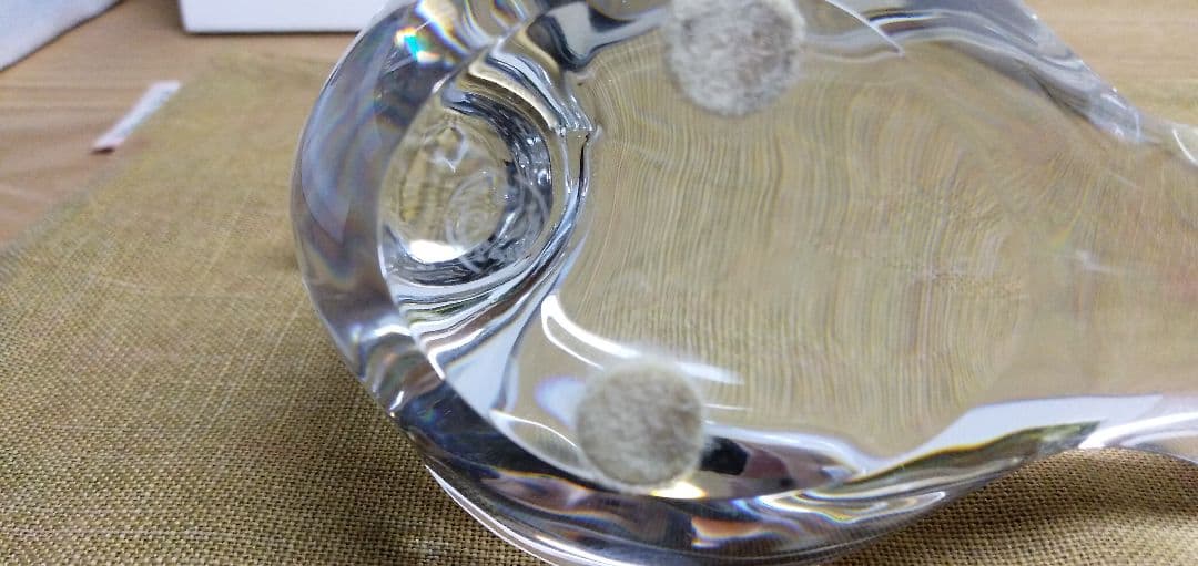 美品 バカラ Baccarat クリスタルガラス ハト 鳩 文鎮 置物 飾り物