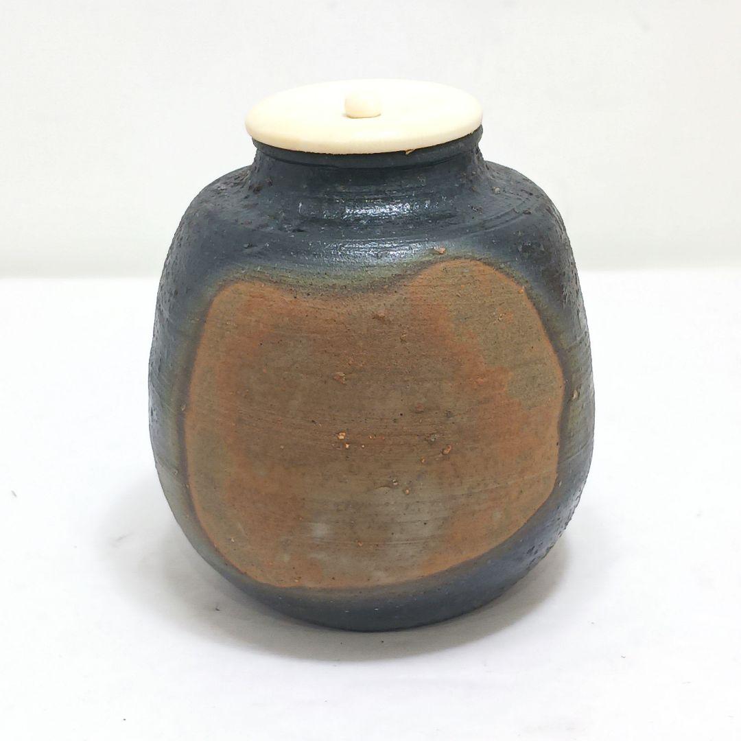 Y3339-4 備前焼 高原敏 茶入 共箱・仕覆　#13