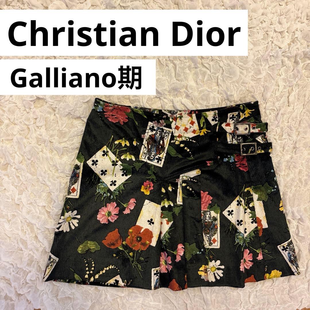 希少！Dior ジョン・ガリアーノ2002AW ミニスカート 花柄　トランプ柄