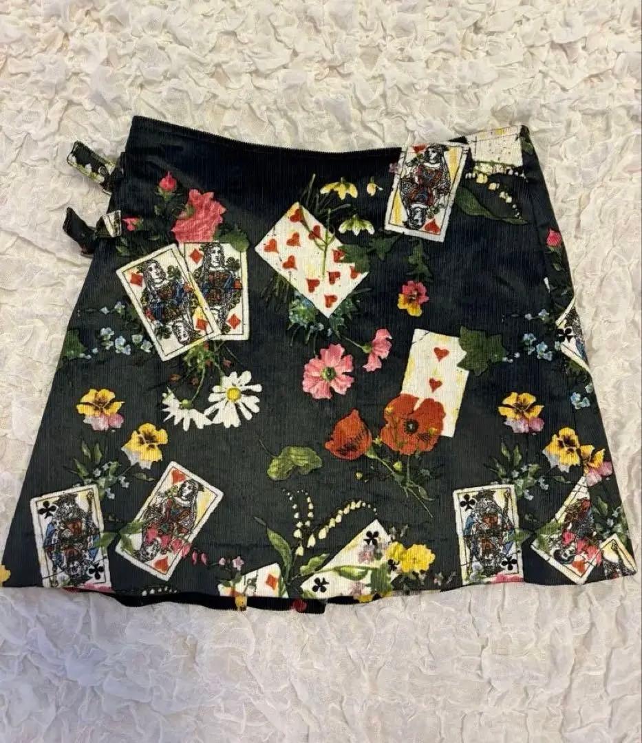 希少！Dior ジョン・ガリアーノ2002AW ミニスカート 花柄　トランプ柄