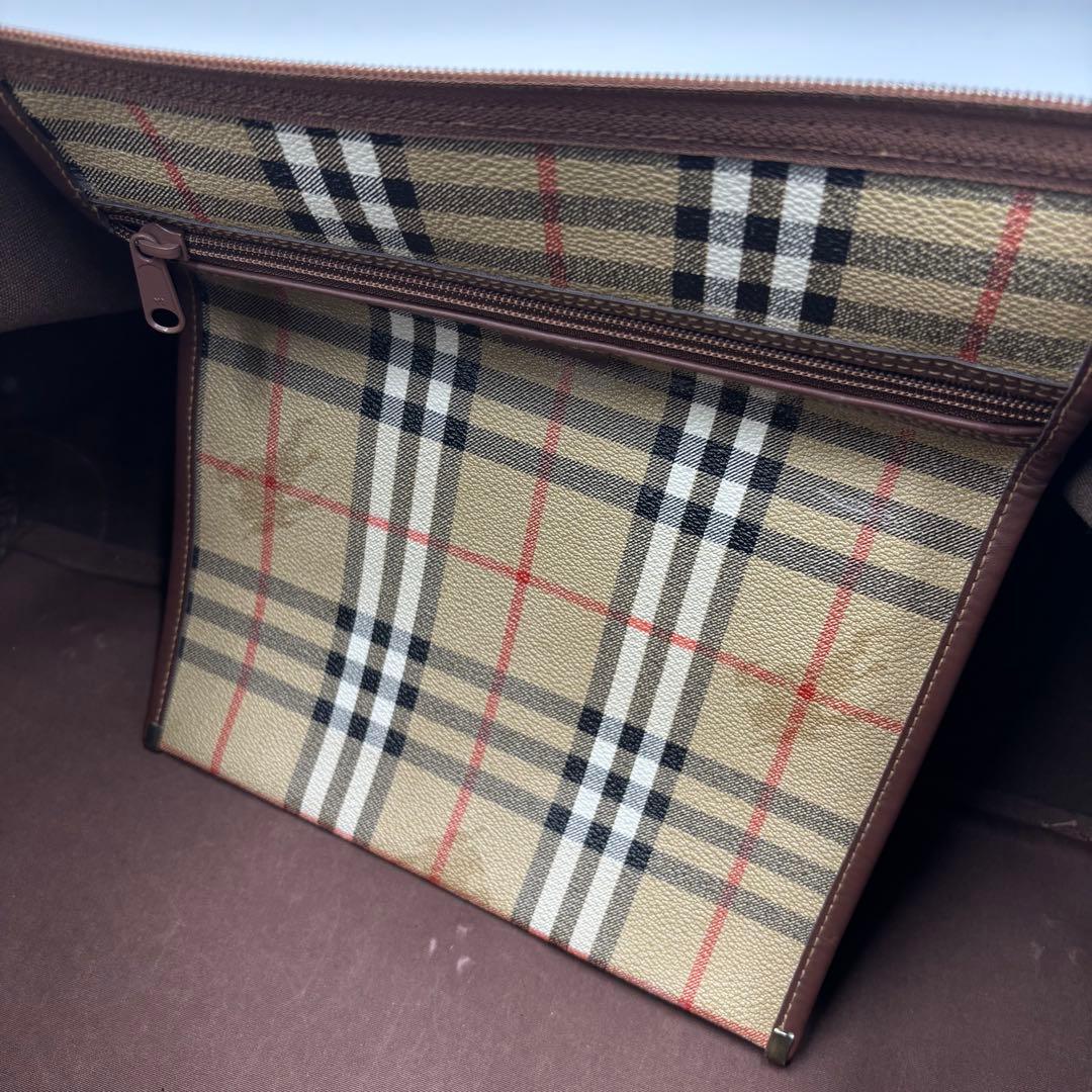 Burberrys バーバリー ノバチェック レザー ボストンバッグ PVC