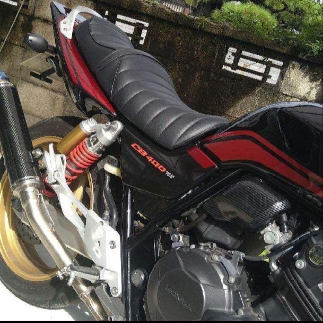 ホンダ　CB400sf　新品　 タックロールシート　ブラックレザー