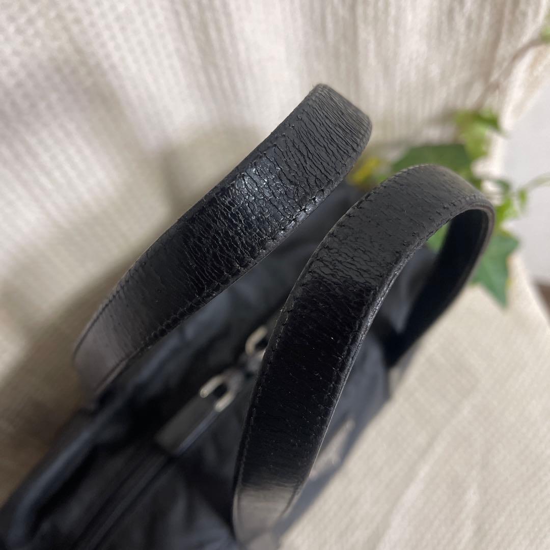 ◇ PRADA プラダ トートバッグ ナイロン×レザー ブラック ◇