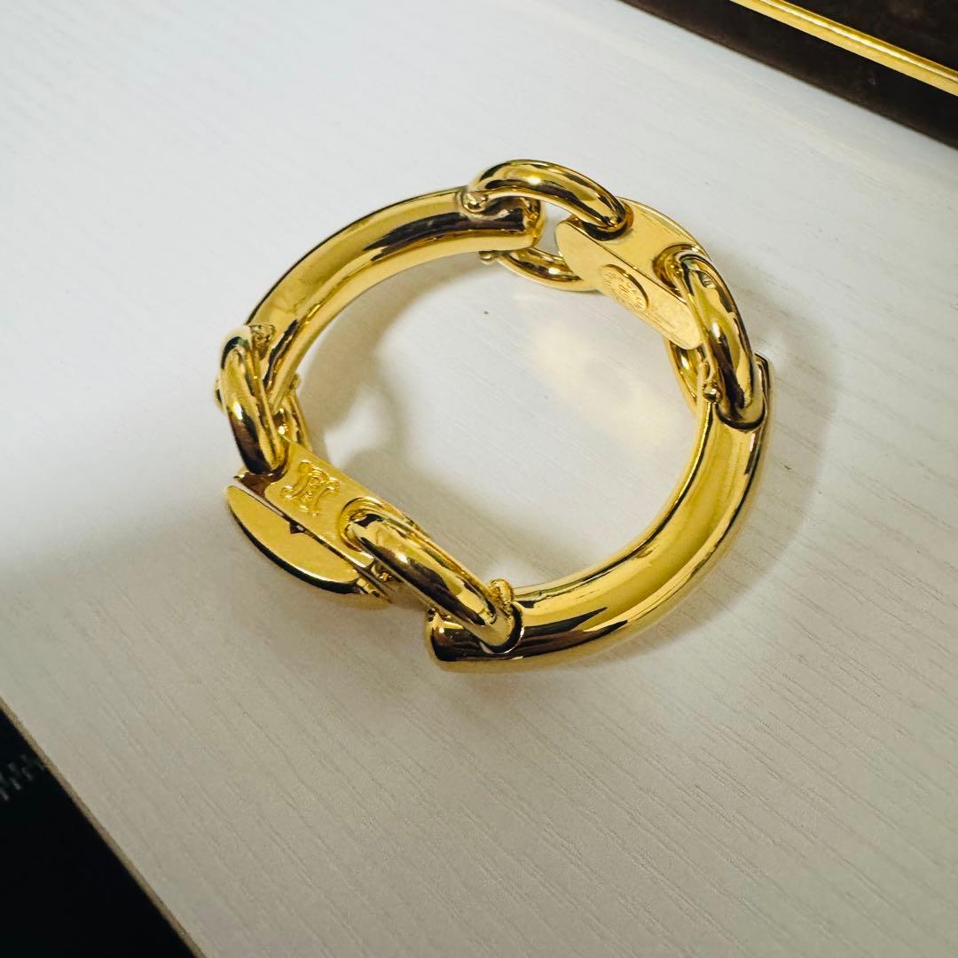 【ケース付き】CELINE セリーヌ　ブレスレット　ゴールド　バングル　ブラス