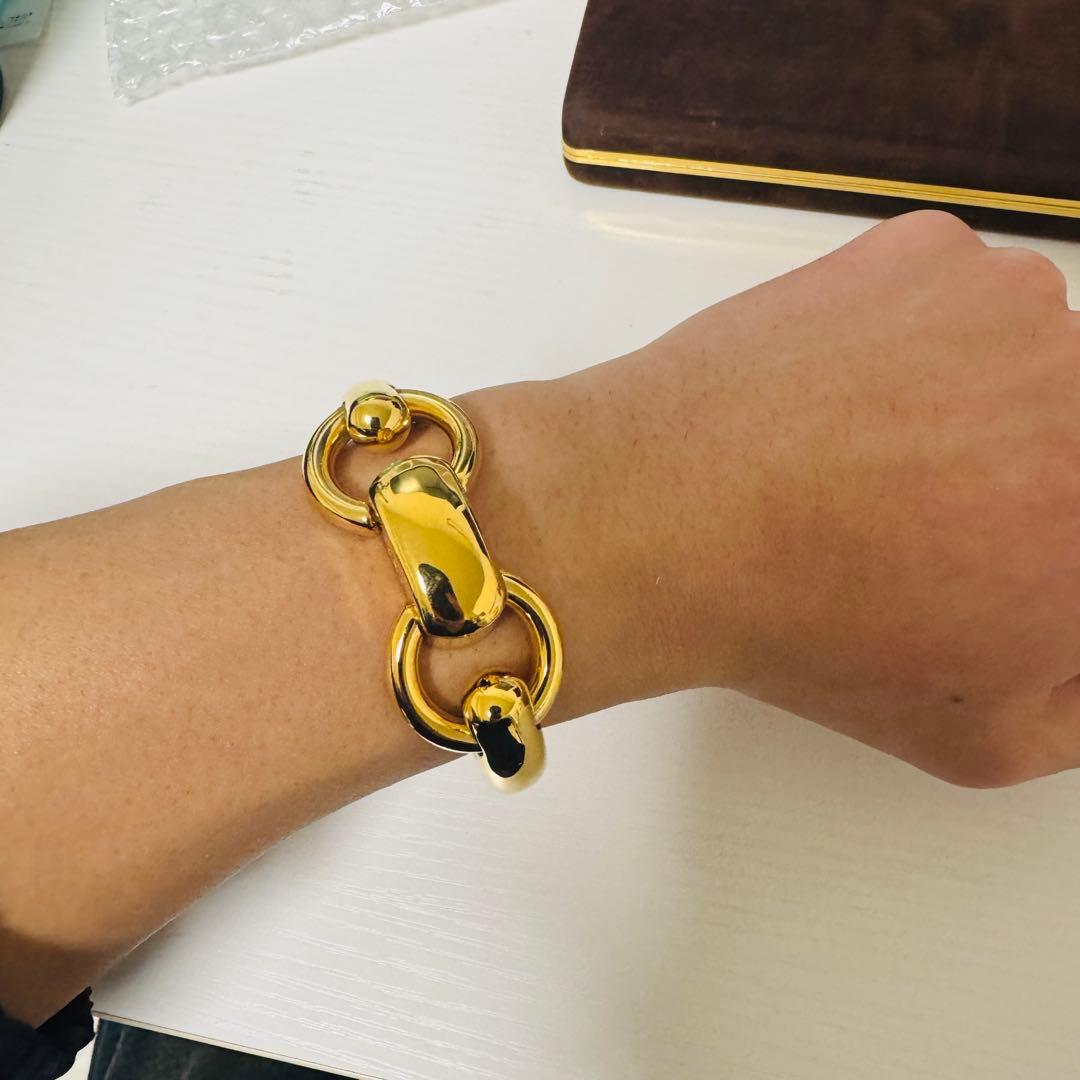 【ケース付き】CELINE セリーヌ　ブレスレット　ゴールド　バングル　ブラス