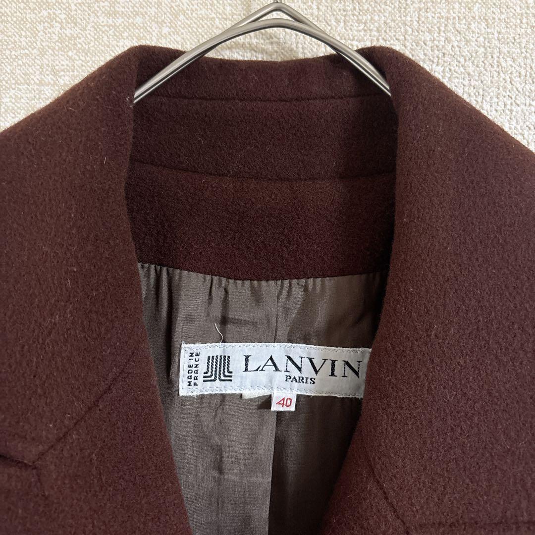 LANVIN 80s ヴィンテージ　ウールロングコート　フランス製　茶色