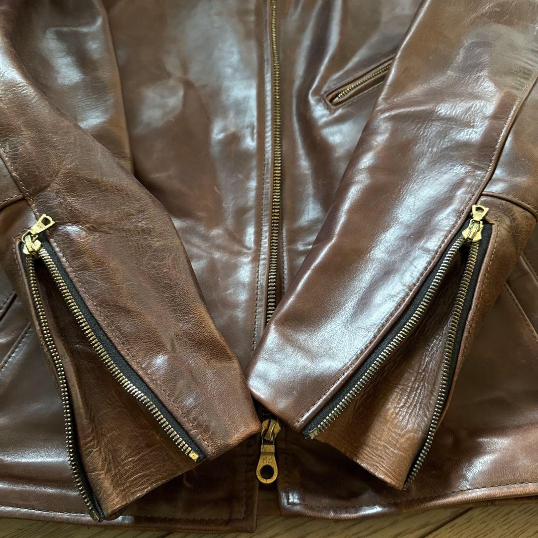 VANSON ENF ホースハイドシングルライダースジャケット 34