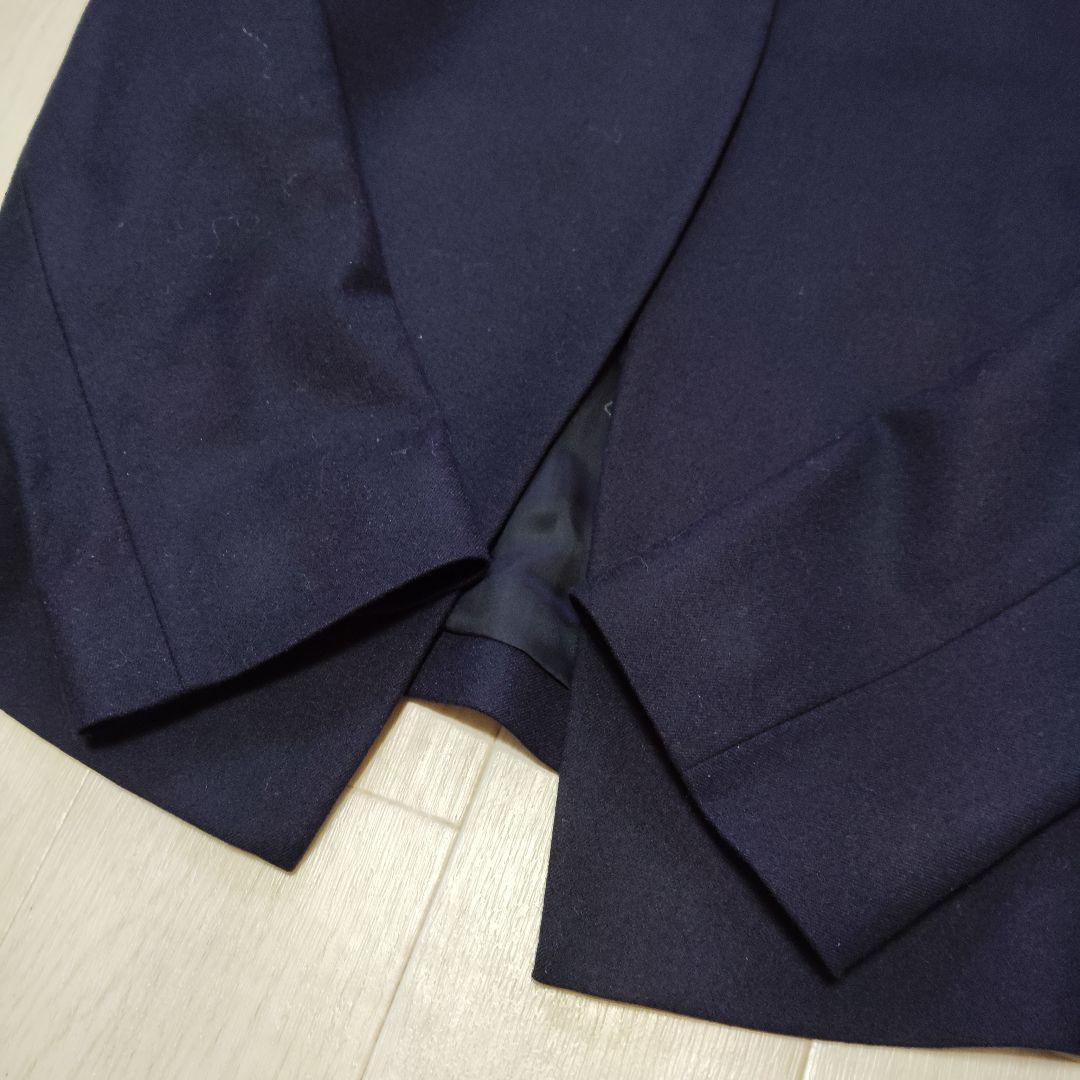 セオリーリュクス　パンツスーツ　高級ウール　ストレッチ　美品　ネイビー　L相当