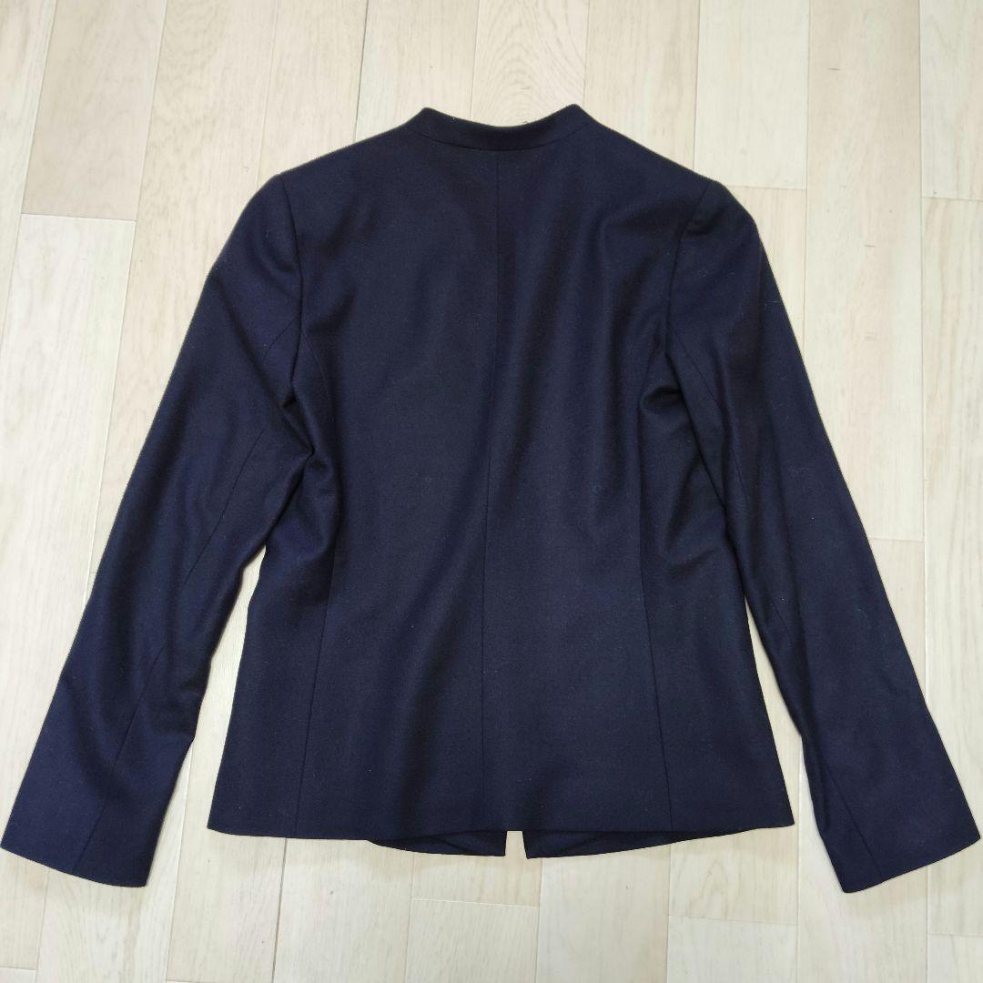 セオリーリュクス　パンツスーツ　高級ウール　ストレッチ　美品　ネイビー　L相当