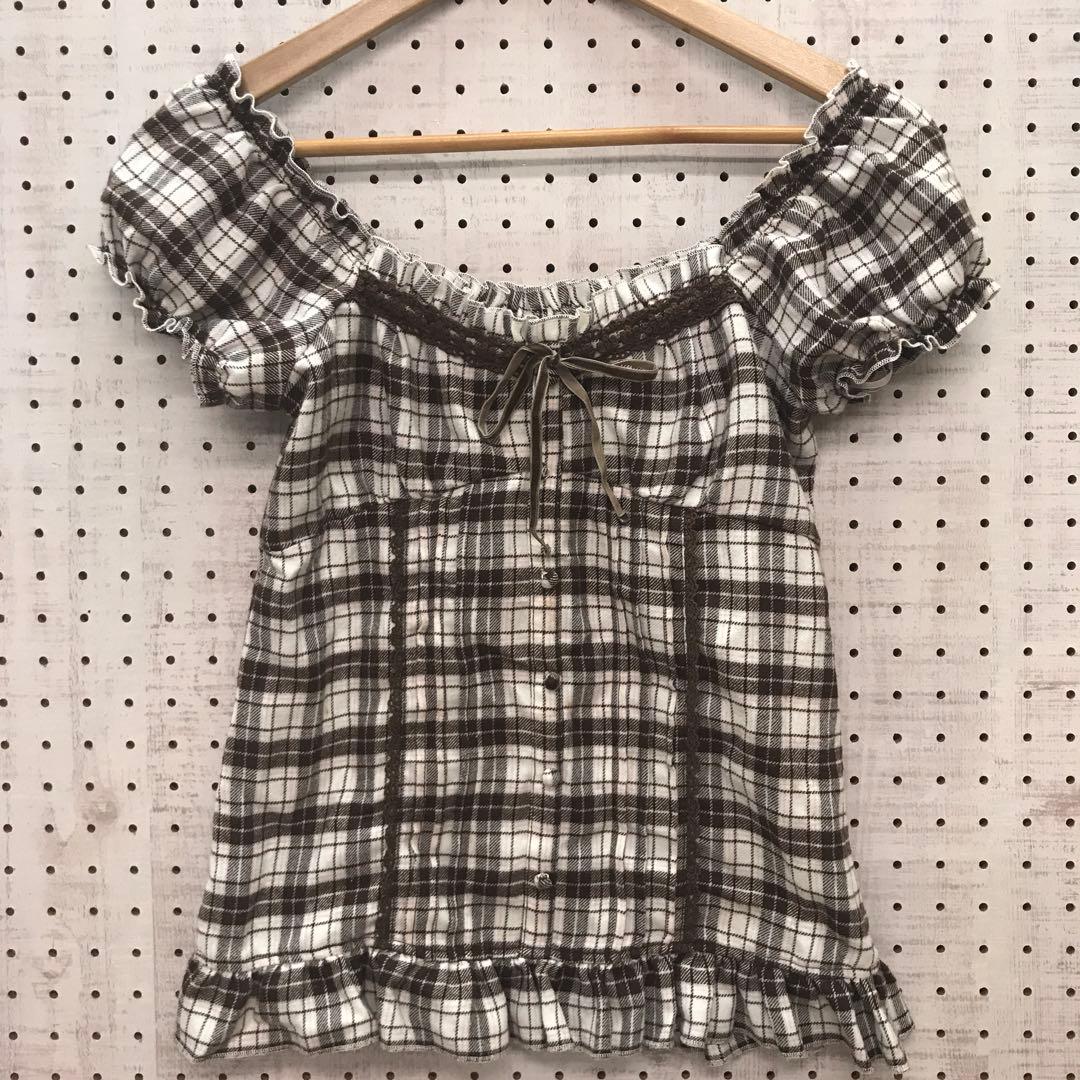 平成レトロ ロマンティック ガーリー古着 LIZLISA パフスリーブ トップス