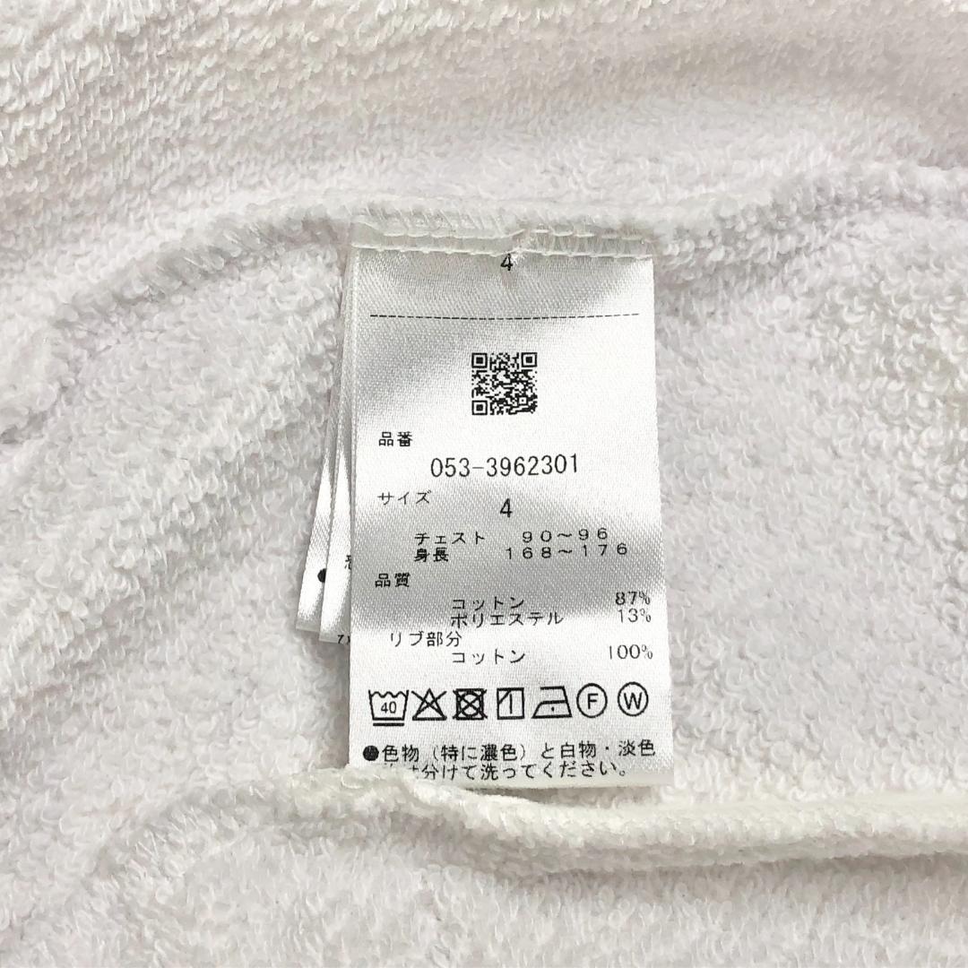 ○★新品未使用　PEARLY GATES　裏毛フルジップパーカー　4　ホワイト