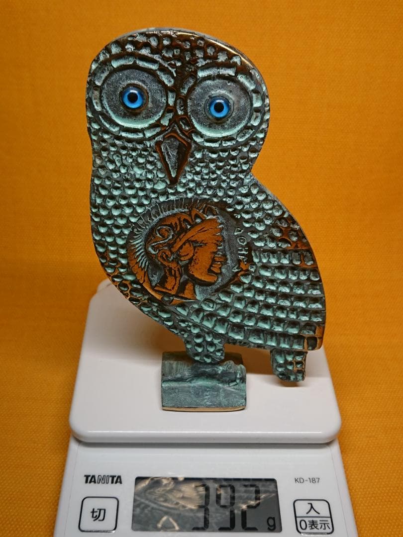 【美品】フクロウ　銅製　ブロンズ像　置物　インテリア　工芸品　美術品　A1495