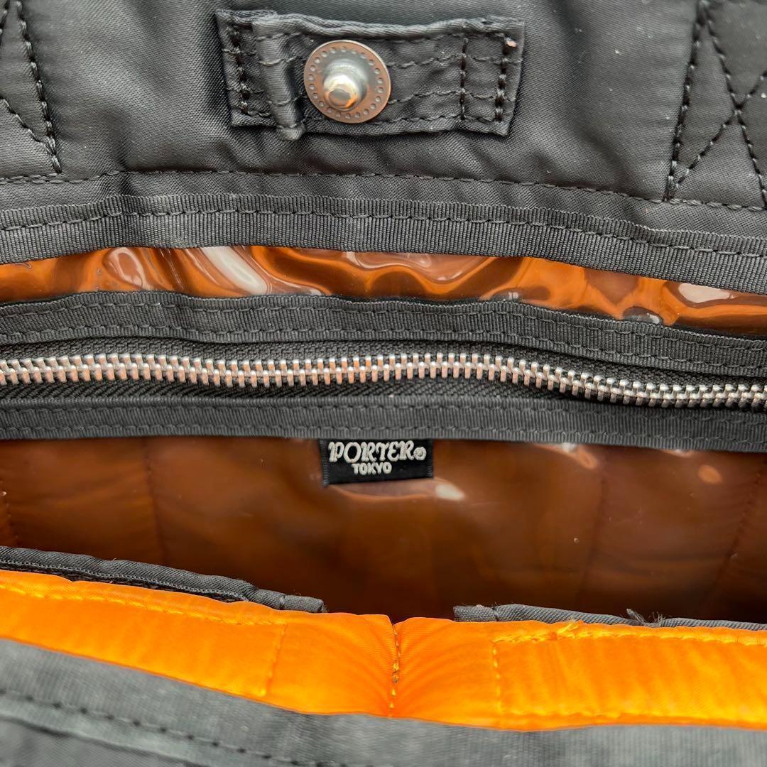 【美品】PORTER TANKER ハンドバッグ トートバッグ ナイロン 黒色