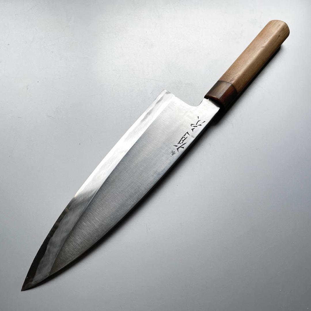 【Kent05824】京都有次 特製 相出刃包丁 24cm（8寸）水牛柄