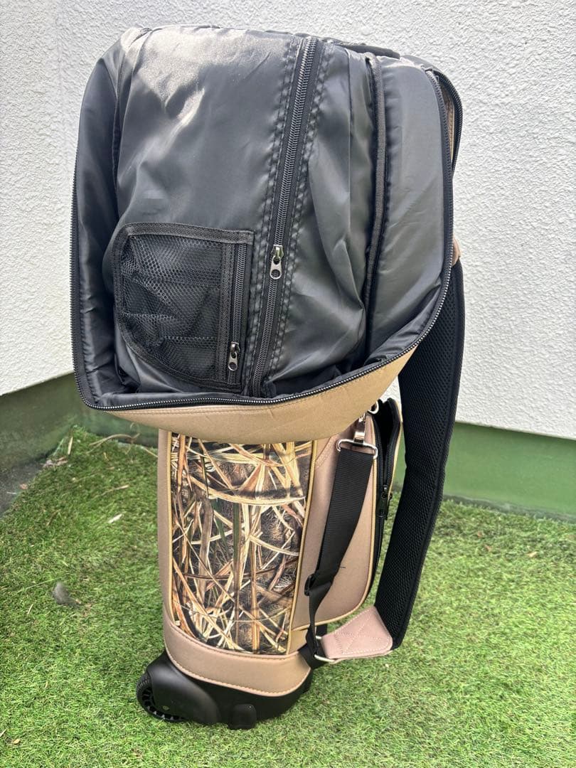 BayBay キャスター付　キャディバッグ　ゴルフバッグ　ベージュ　カモフラ