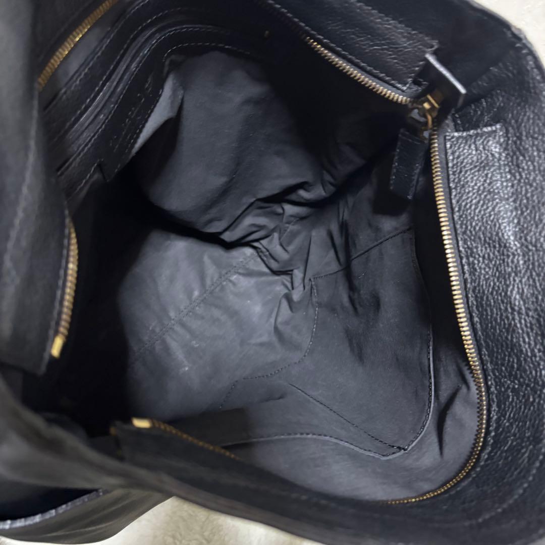 【希少】ティンバーランド　トートバッグ　レザー　ブラック　シボ革　肩掛け