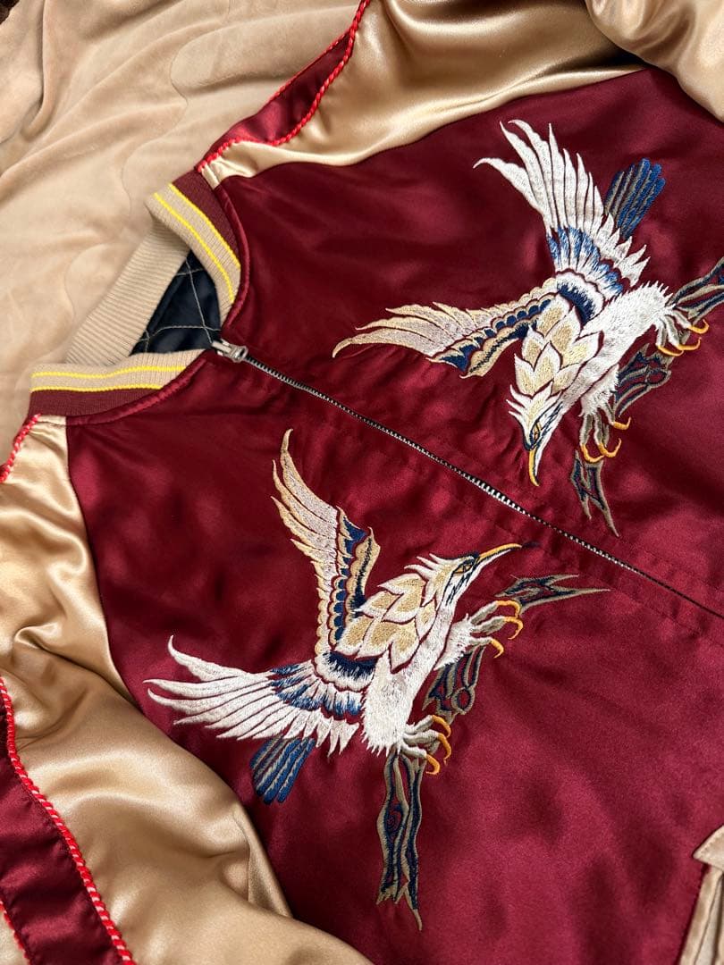 美品 ２面用 90s vintage 鷲龍 東洋 日本限定 スカジャン サテン