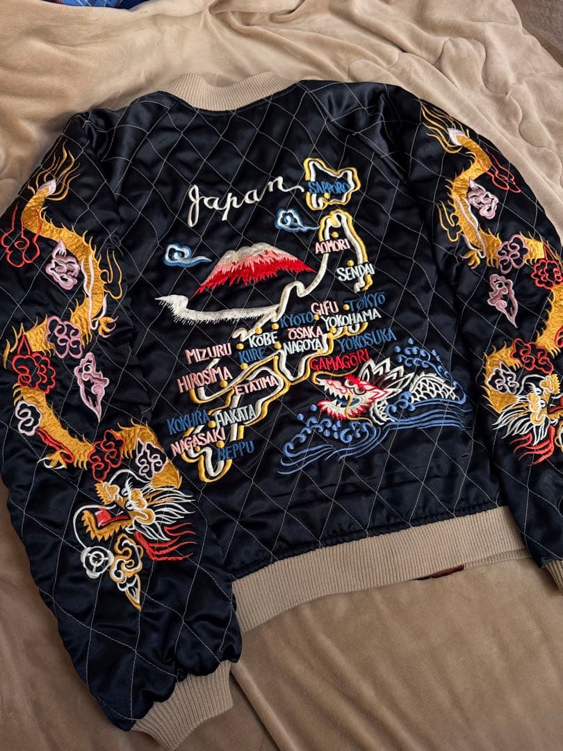 美品 ２面用 90s vintage 鷲龍 東洋 日本限定 スカジャン サテン