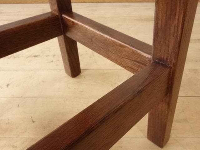 北海道手作り家具　ナラ材　スツール（花柄）　勇峰工芸（新）