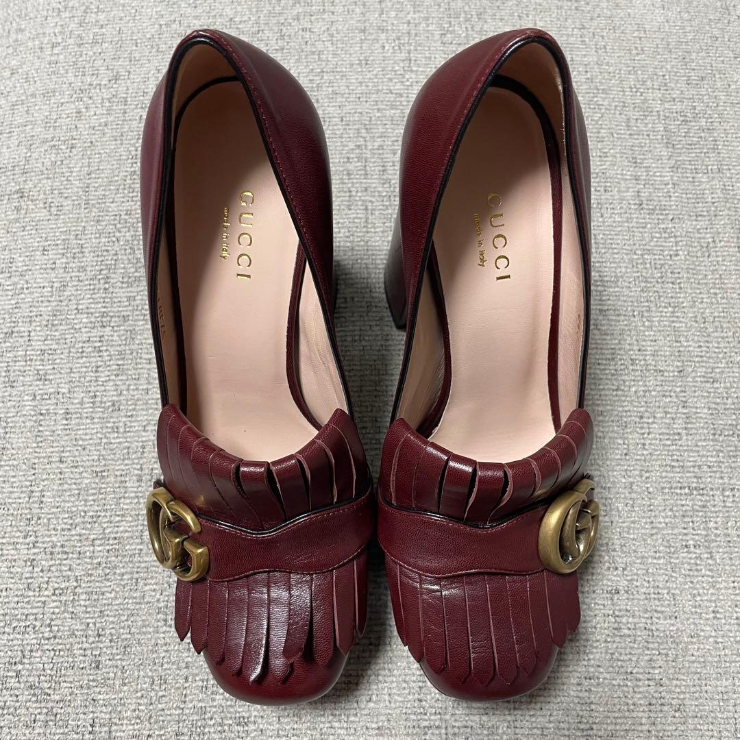 【値下げ】【美品】GUCCI GGマーモント パンプス 36 573019