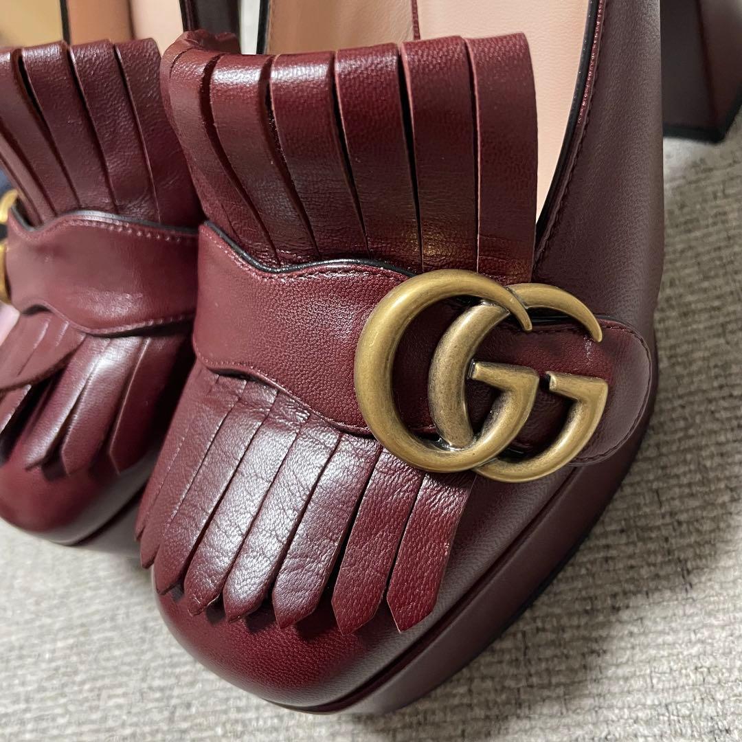 【値下げ】【美品】GUCCI GGマーモント パンプス 36 573019
