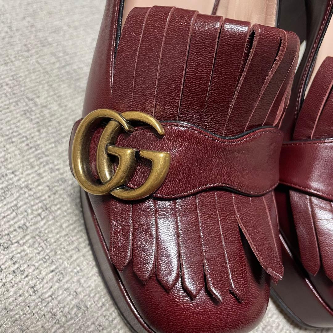 【値下げ】【美品】GUCCI GGマーモント パンプス 36 573019