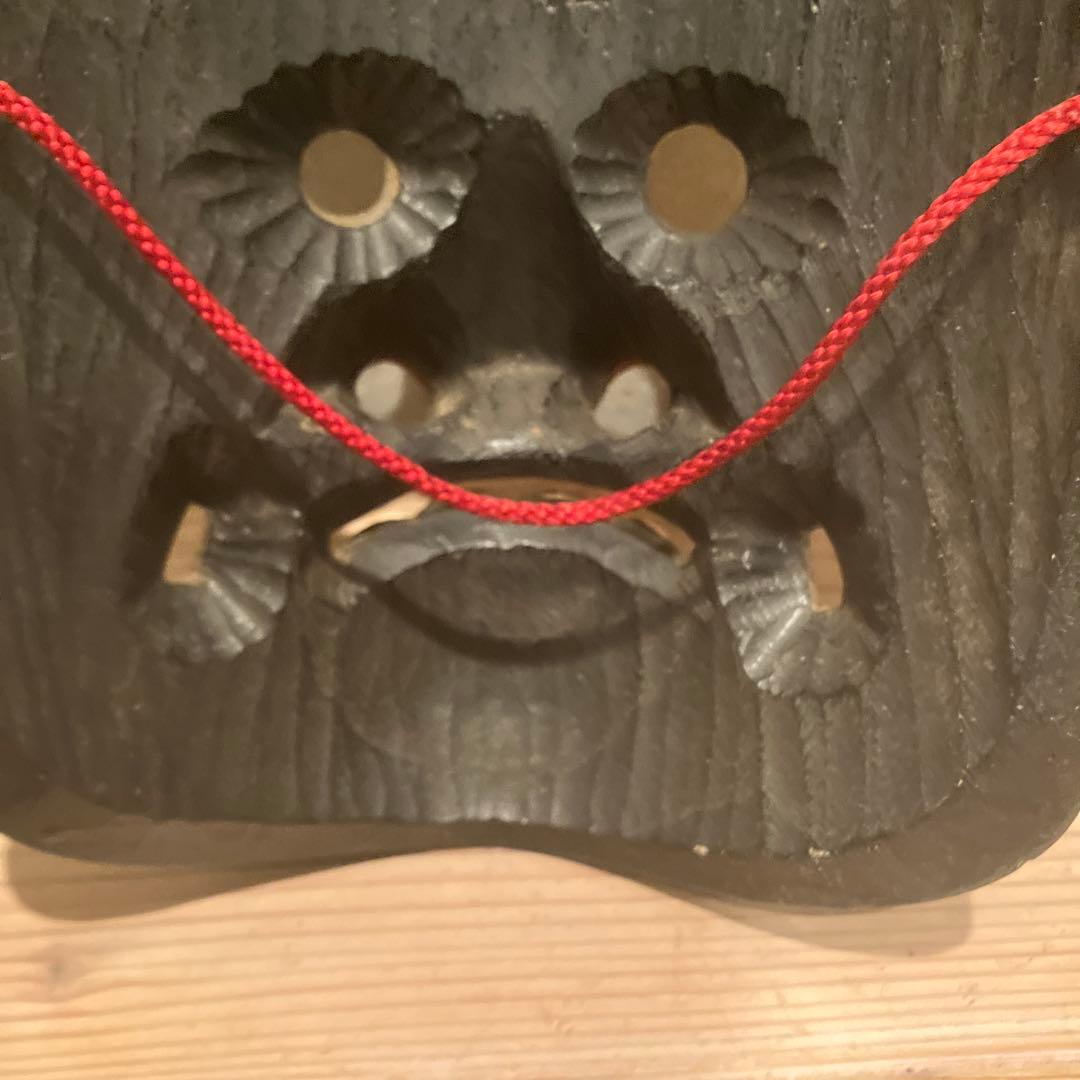 備中神楽面　田邊聖祐　建御名方命　鬼面　木彫　能面　狂言　お面　伝統芸能