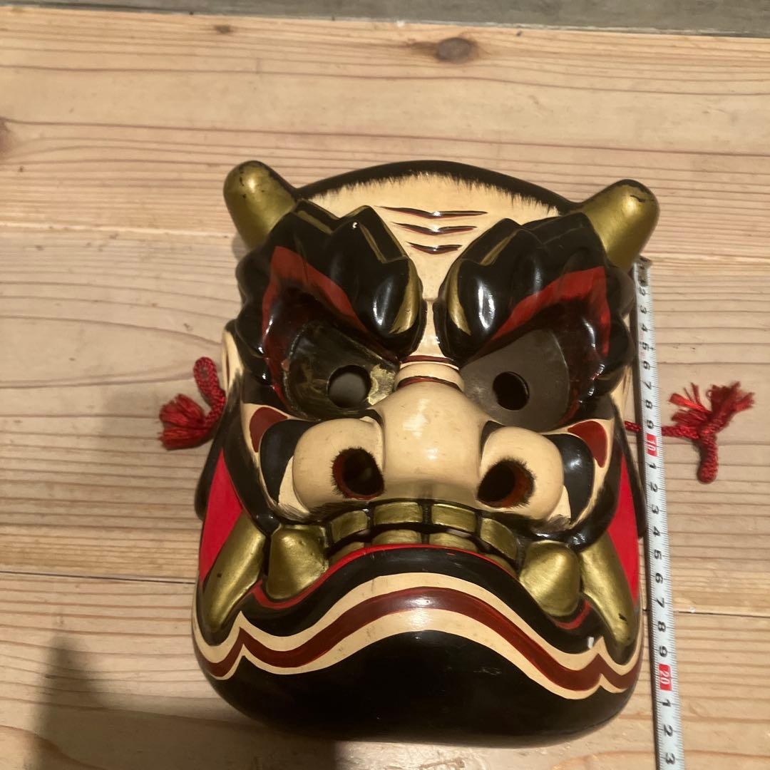 備中神楽面　田邊聖祐　建御名方命　鬼面　木彫　能面　狂言　お面　伝統芸能