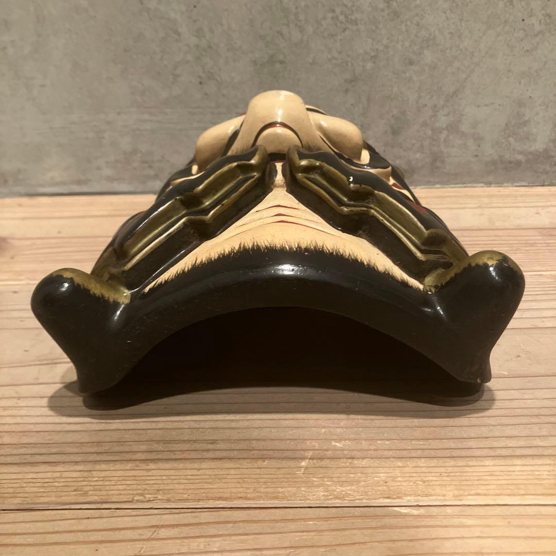 備中神楽面　田邊聖祐　建御名方命　鬼面　木彫　能面　狂言　お面　伝統芸能