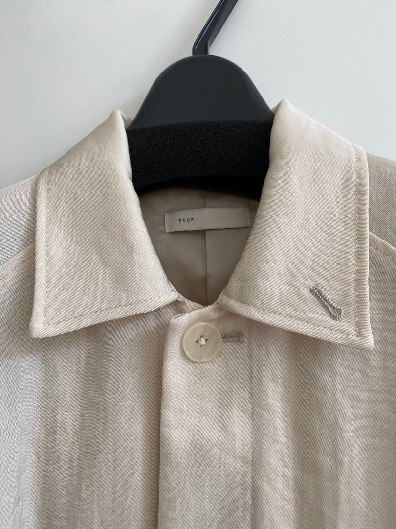 【y】ENOF twill long coat ホワイト M