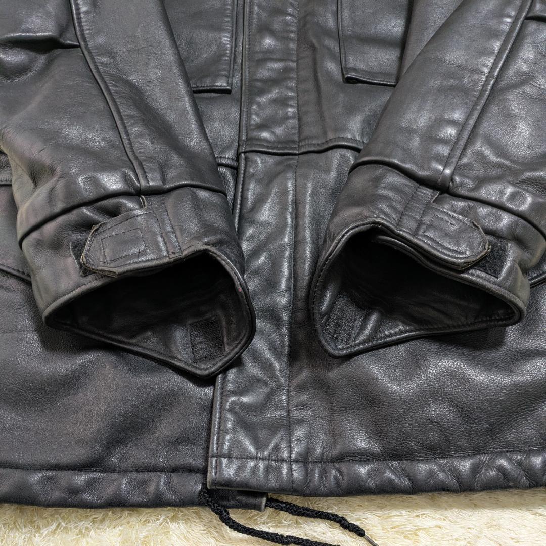 希少 42 Schott レザー M-65 フィールドジャケット 黒 ミリタリー