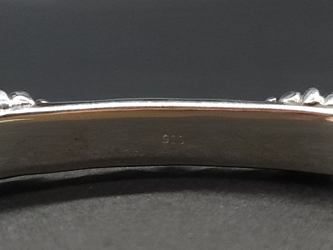 silver925 ブレスレット バングル クロス 唐草 刻印 サイズ調整 刻印