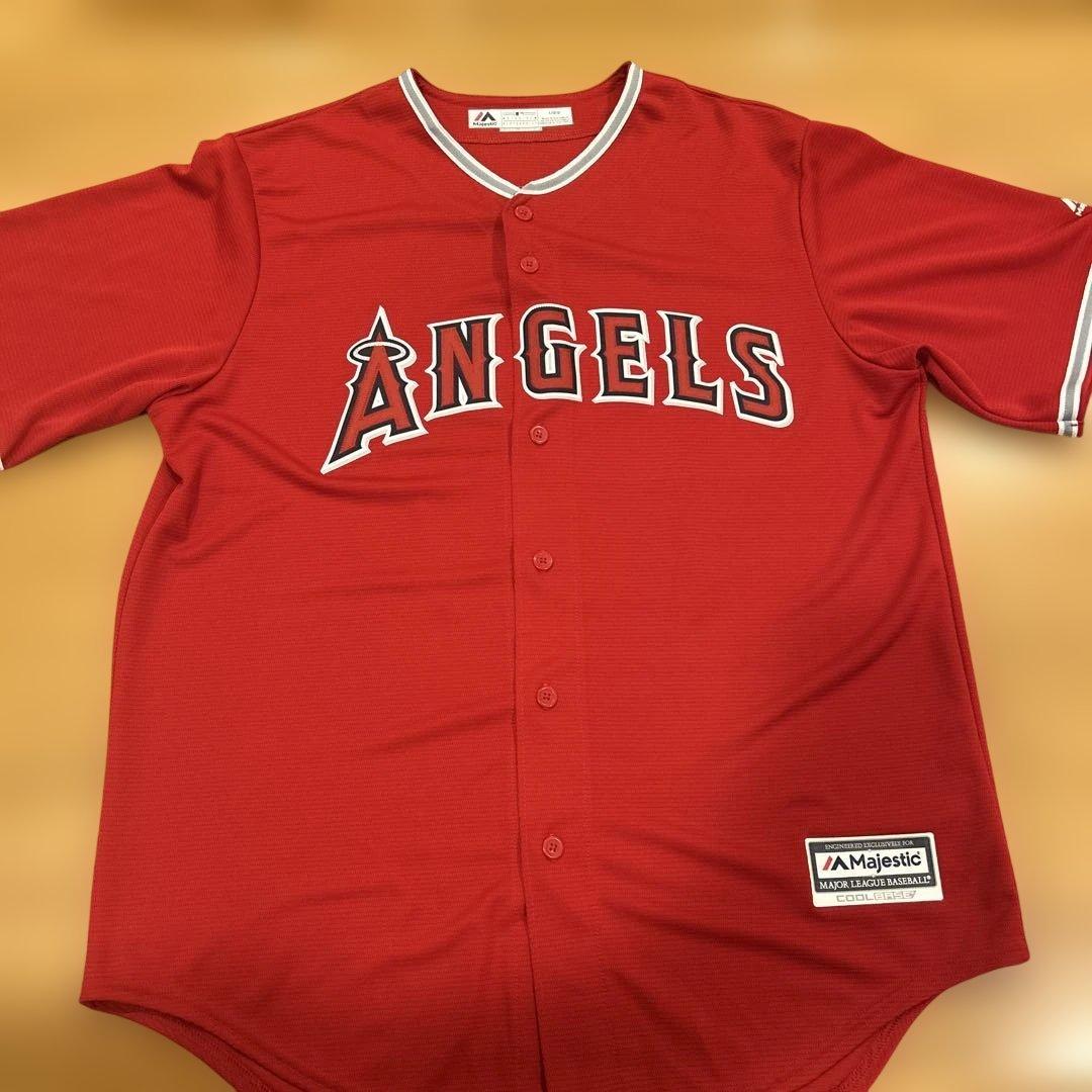 ANGELS Majestic ベースボールジャージ レッド