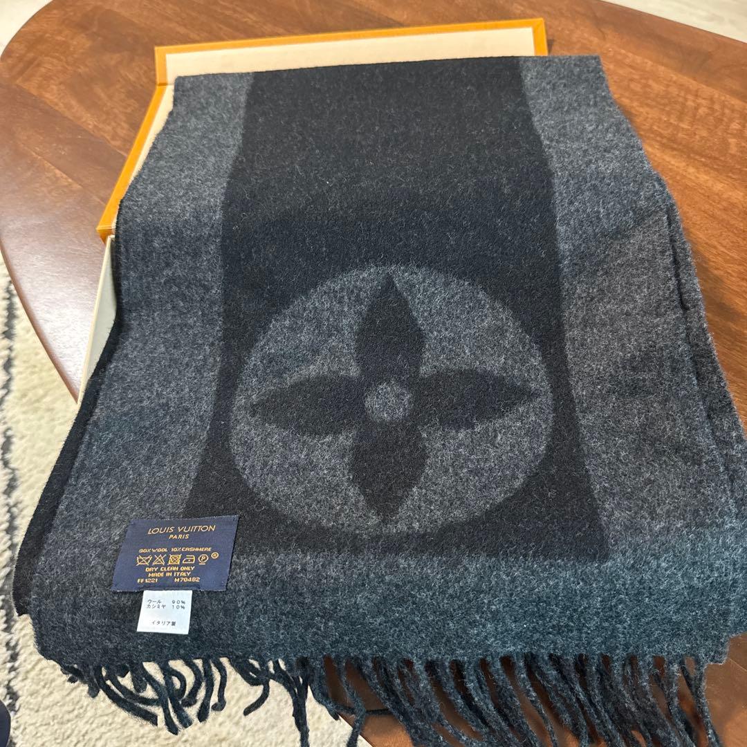 LOUIS VUITTON モノグラム マフラー グレー