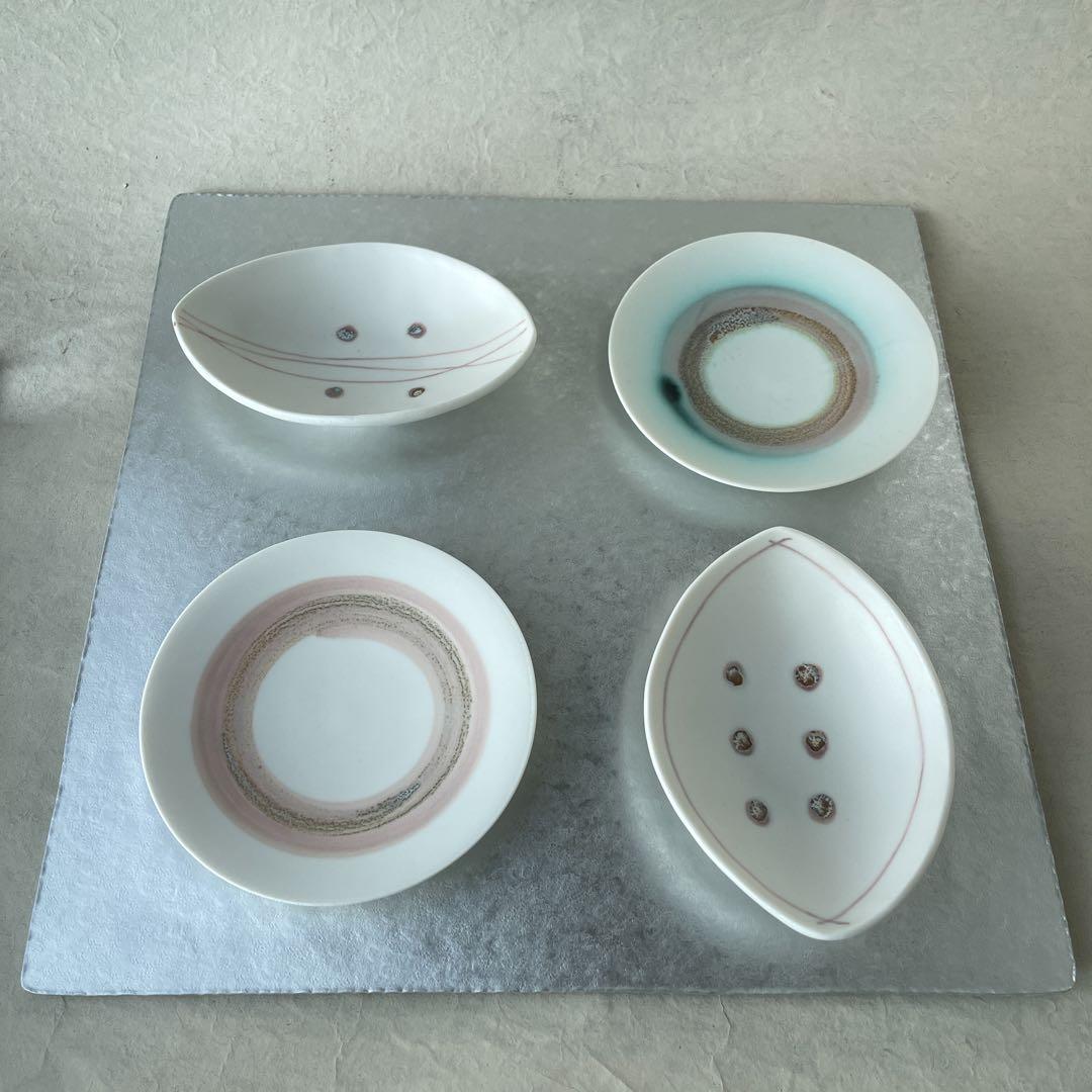 超激レア作品　人気作家　坂野友紀　 アルミプレート小皿四枚セット