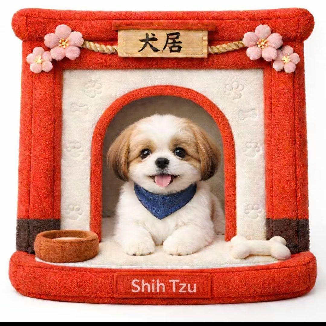 ポメラニアン、パグ、シーズ、パピョンパネル生地　ハンドメイド