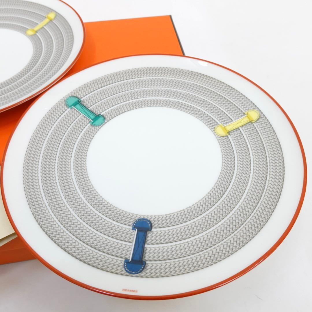 エルメス　デザートプレート　トレサージュ・エケストル　ペア　皿