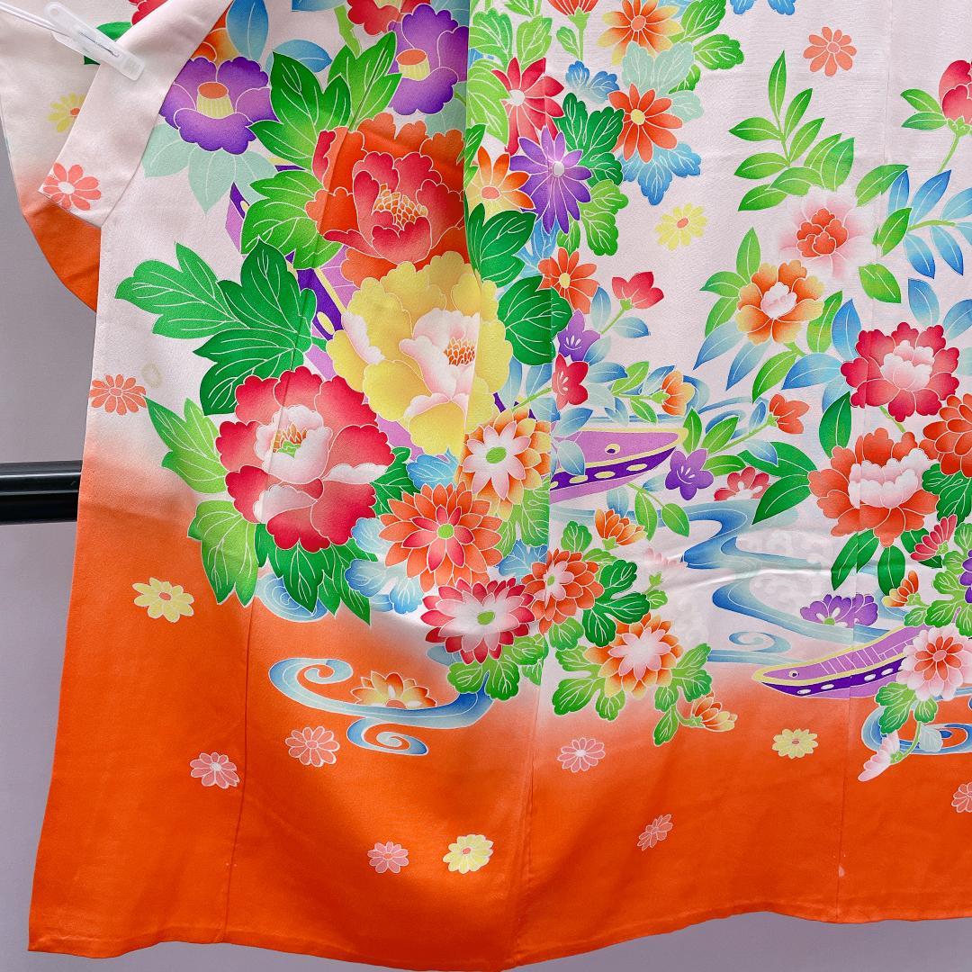 ★4035★ 子供着物 七五三 女の子 四つ身 単品 単衣仕立て