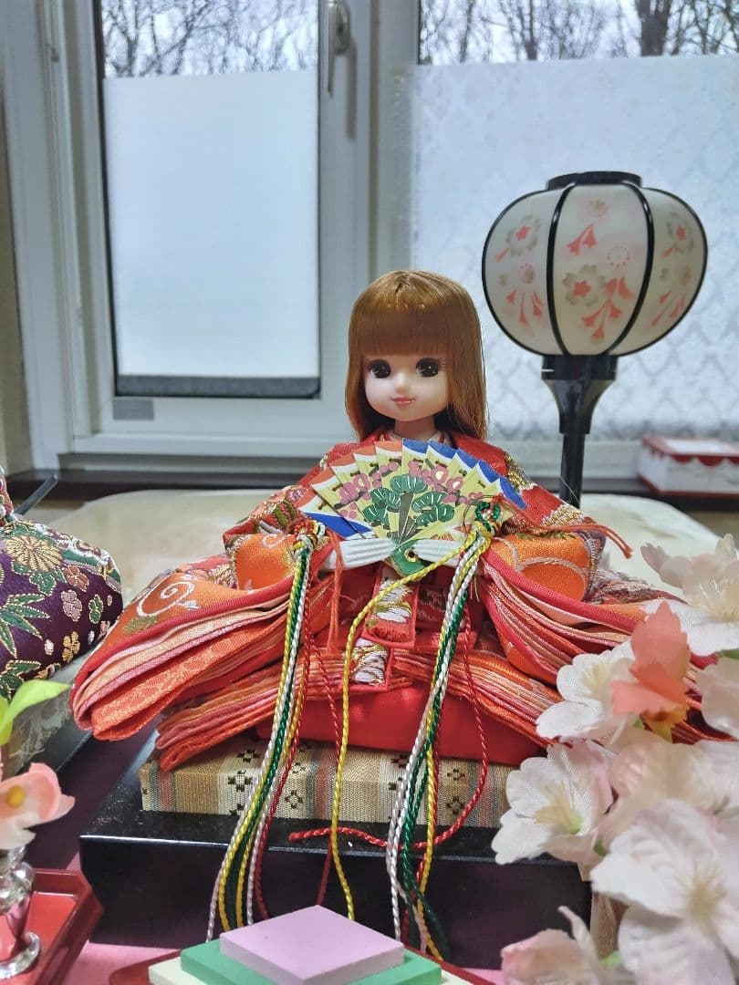 リカちゃん 雛人形 ケース付き リメイク品