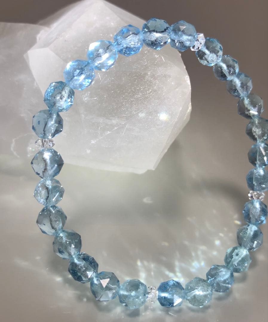 ⭐️高品質⭐️ブルートパーズ　カット　ブレスレット