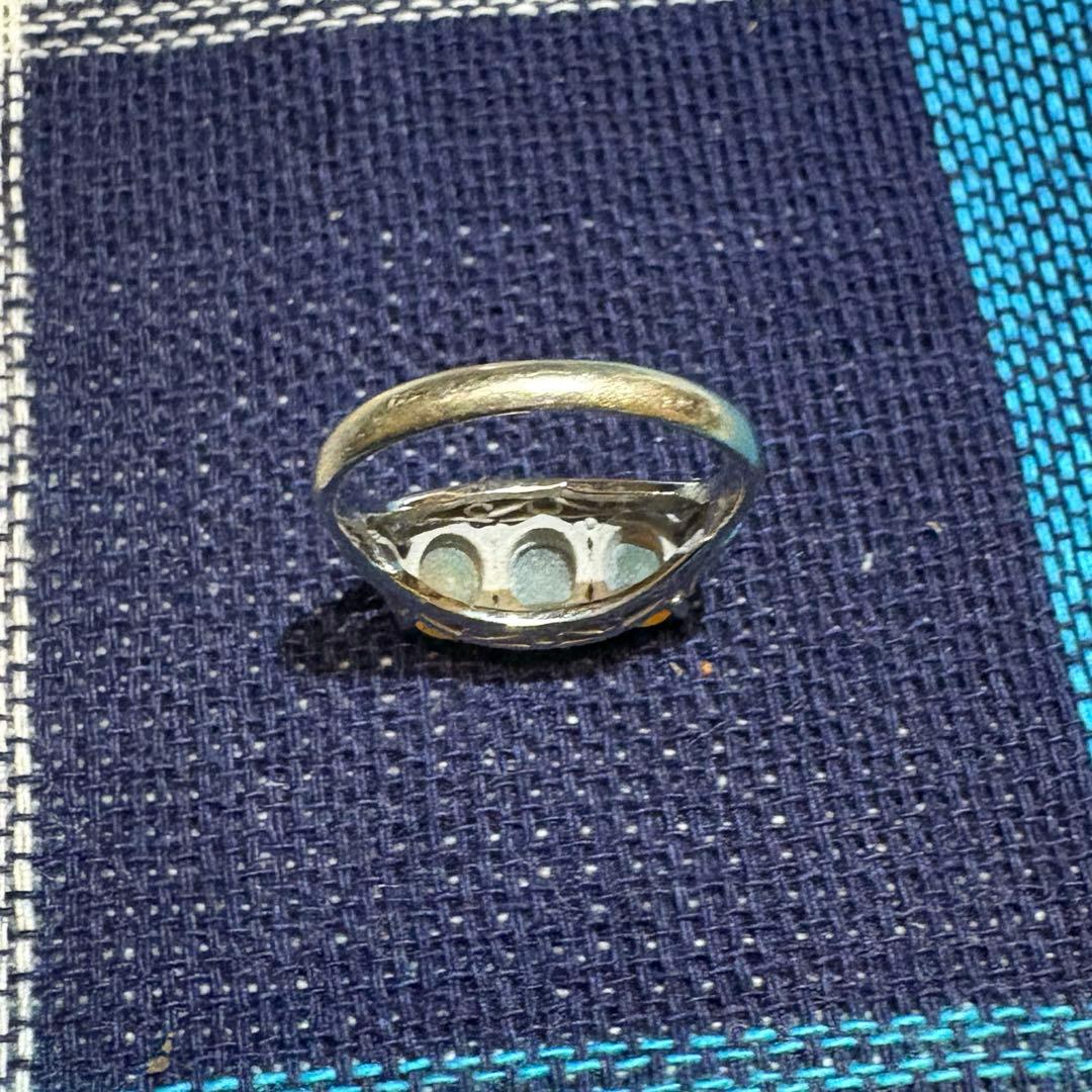 K14WG オパール3石 リング 約2.5g 箱あり