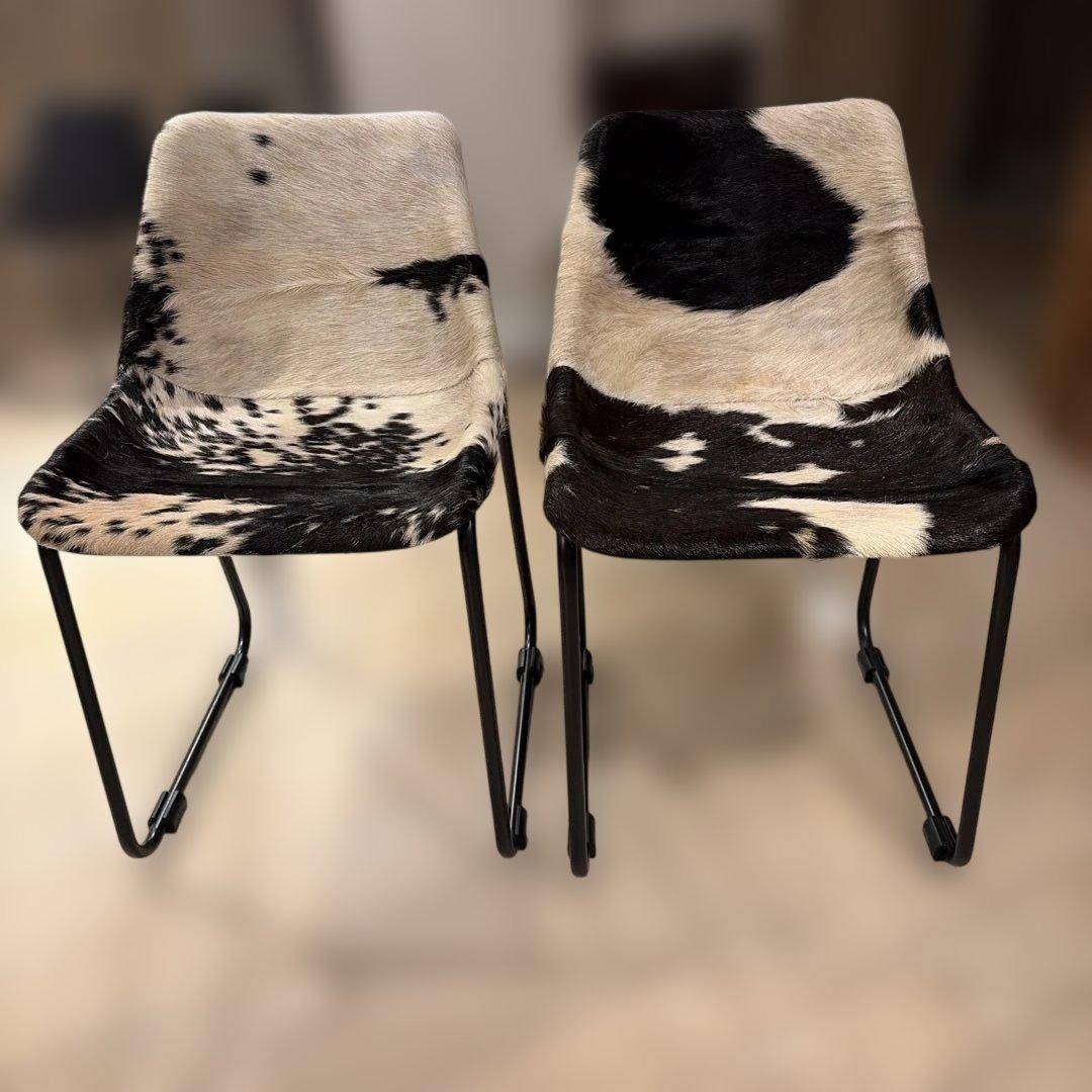 牛革ハラコの椅子2脚セット！最終値下げ