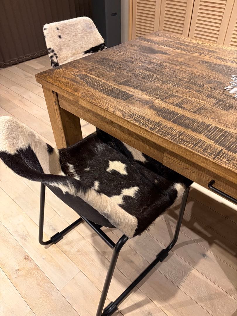 牛革ハラコの椅子2脚セット！最終値下げ