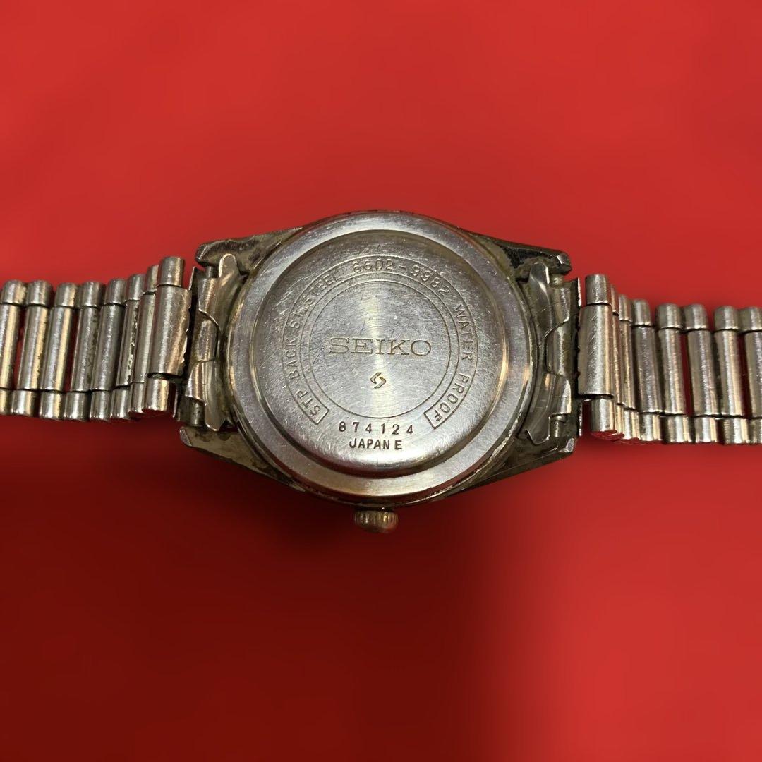 SEIKO スポーツマン　6602-9982 ブラックダイヤルスチールウォッチ