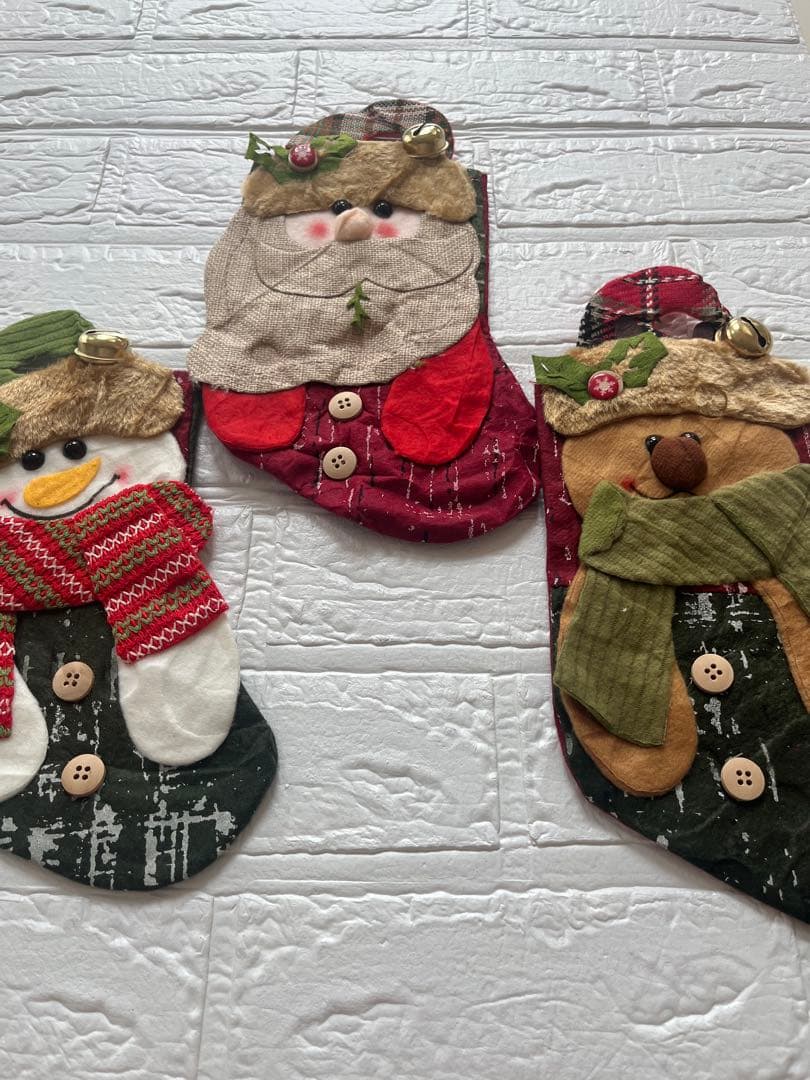 クリスマス 靴下3足セット ソックス オーナメント サンタ トナカイ