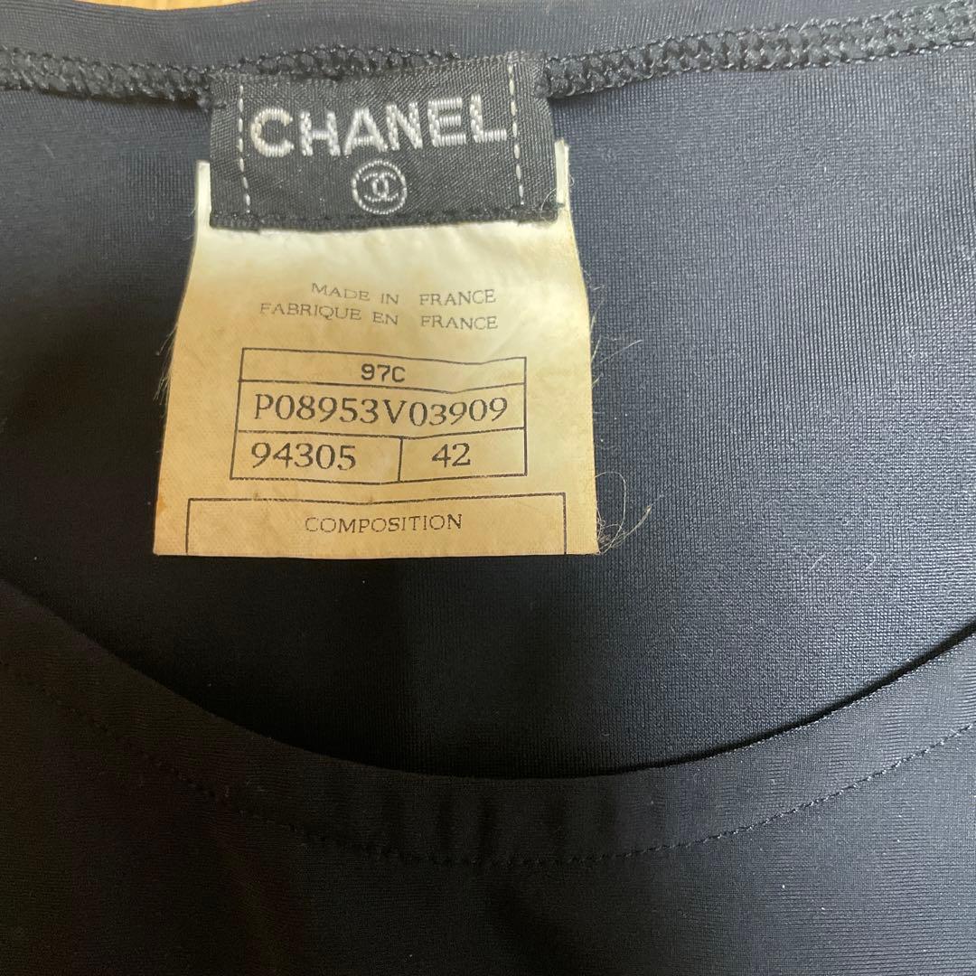 CHANEL タンクトップ ヴィンテージ　シャネル　97年レア物　ココマーク刺繍