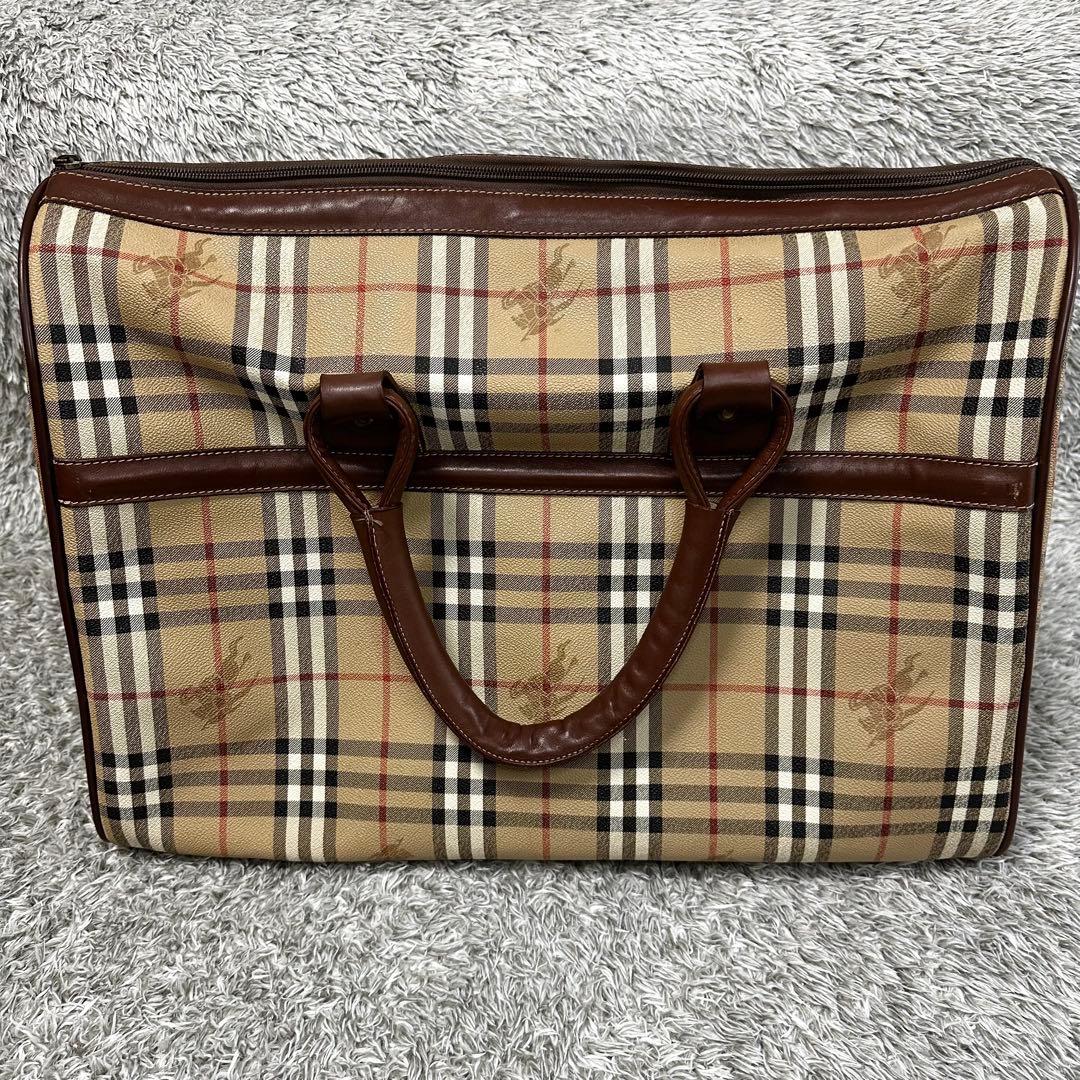 【極美品】　BURBERRY　ノバチェック　ボストンバッグ　シャドーホース